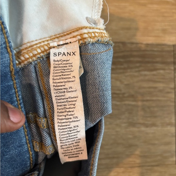 Vintage Spanx Jeans Wide Leg Indigo Blue Pull On High Rise 70s Flare Y2K - Picture 7 of 7